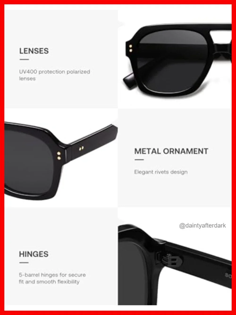 Retro Thick Polarized Aviator Sunglasses Large Bold Square Pilot Shades
